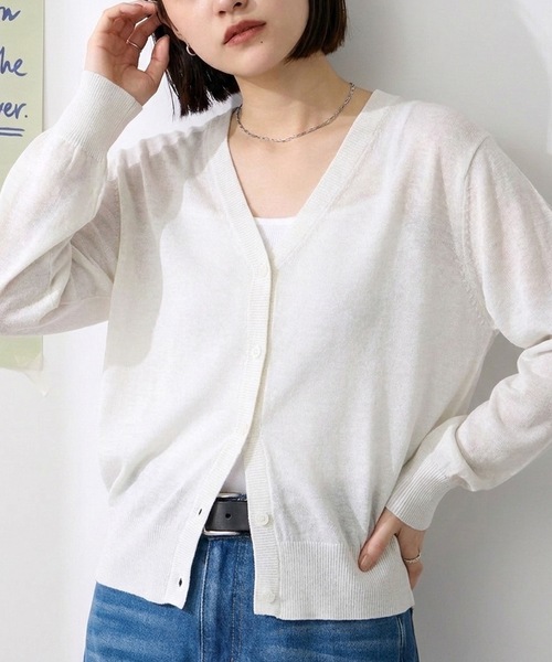 カーディガン 夏 Vネックシアーカーディガン レディース : ZOZOTOWN