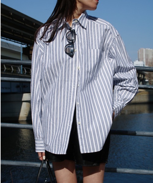 ブラウス シャツ 「NOTHING WRITTEN」SUNNE STRIPE SHIRT レディース