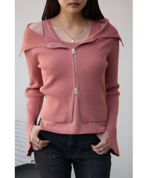 AZUL BY MOUSSY（アズールバイマウジー） ニット セーター ジップ