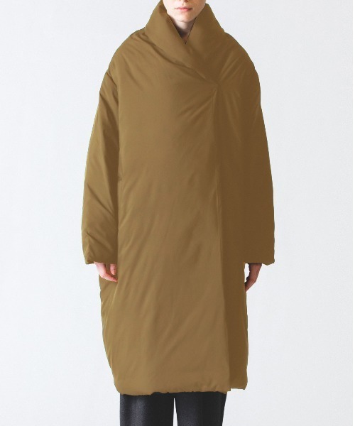 ミズイロインド　ドレープダウン　ダウンコート　ベージュ　キャメル ミズイロインド ドレープダウン ダウンコート ベージュ キャメル