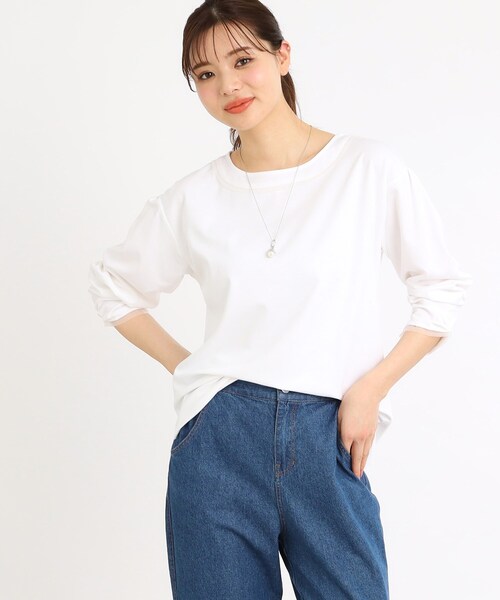 tシャツ 「夏SALE／E‐QUALITY／手洗い可」チュールディティールプルオーバー レディース Reflect tシャツ 「夏SALE／E‐QUALITY／手洗い可」チュール