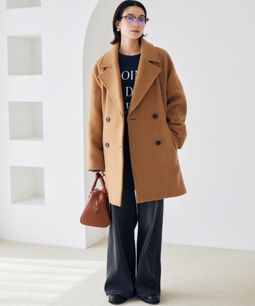 【言い値で販売】美品 2023AW バンヤードストーム ワイドPコート 1 黒 BARNYARDSTORM（バンヤードストーム） ピーコート 1 グレー レディース