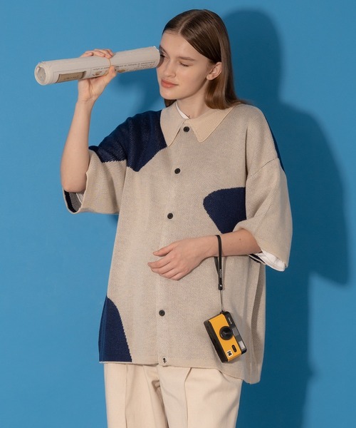 「ONCILY」 ニットカーディガン MEDIUM ネイビー メンズ_画像5