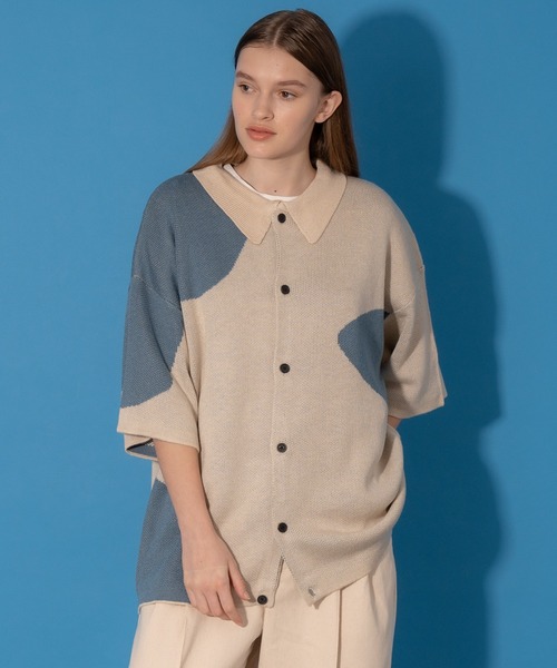 「ONCILY」 ニットカーディガン MEDIUM ネイビー メンズ_画像8