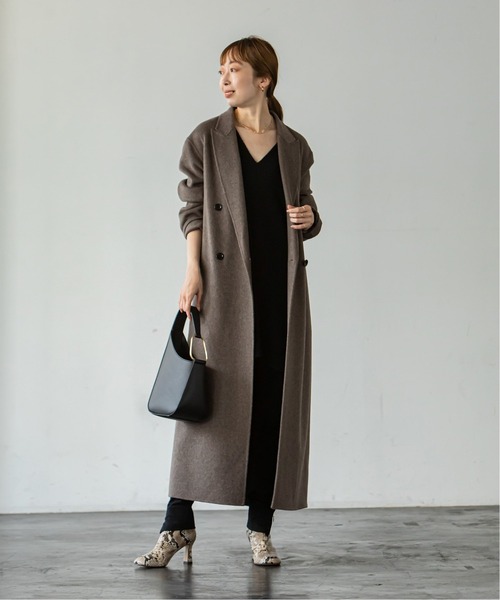 「NOBLE」 チェスターコート 38 ブラウン レディース_画像4