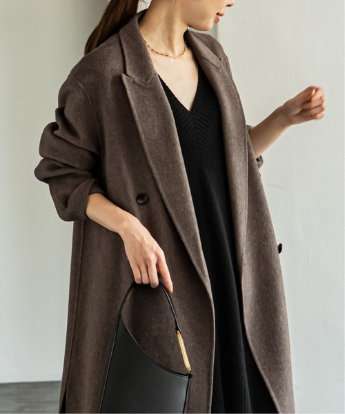 「NOBLE」 チェスターコート 38 ブラウン レディース_画像6