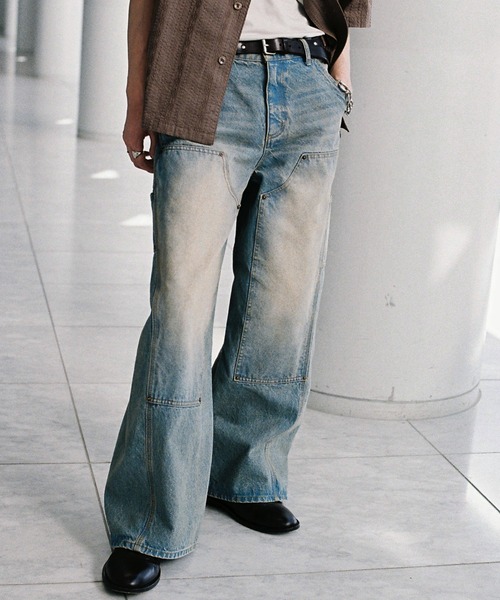WYM LIDNM ジーンズ DOUBLE KNEE CURVED SEEM BAGGY DENIM
