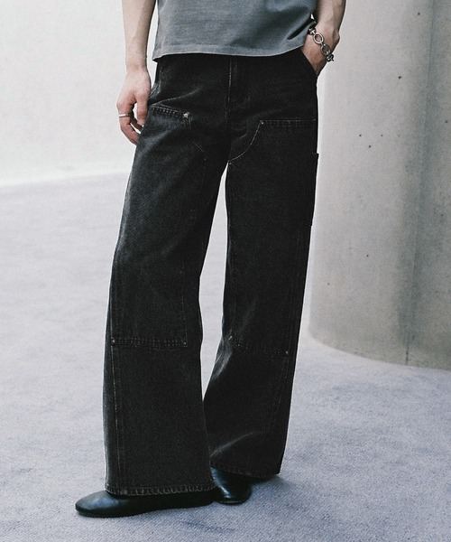 パンツ WYM LIDNM VINTAGE WASHED CURVED DENIM S WYM LIDNM ジーンズ VINTAGE WASHED CURVED DENIM メンズ
