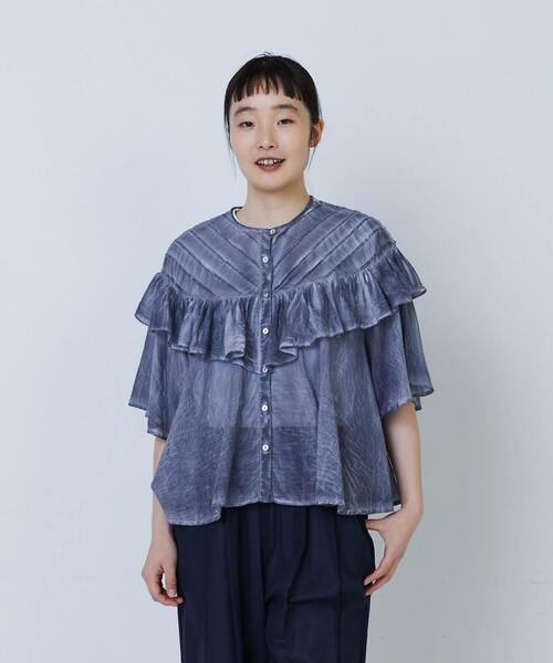 インドピグメントダイショートブラウス｜BIGI online store
