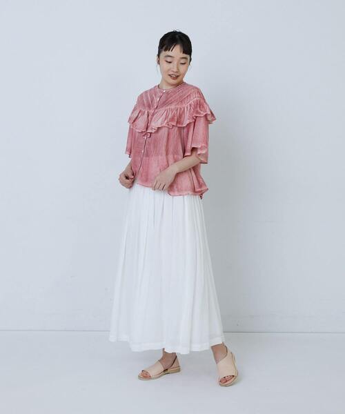 LOISIR ブラウス シャツ インドピグメントダイデザインブラウス