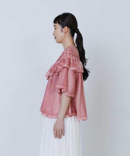 LOISIR ブラウス シャツ インドピグメントダイデザインブラウス