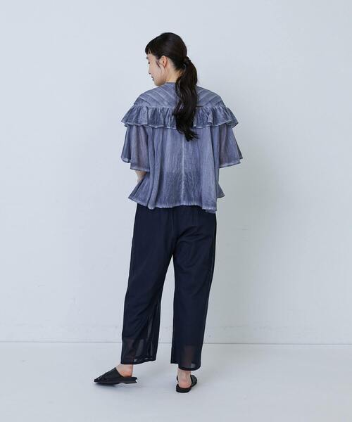 LOISIR ブラウス シャツ インドピグメントダイデザインブラウス