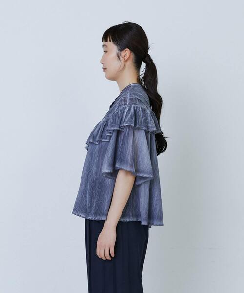 未使用✨2024✨LOISIR インドピグメントダイショートブラウス グレー インドピグメントダイショートブラウス｜BIGI online store