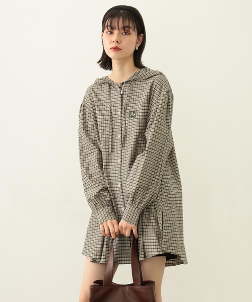 シャツ+ブラウス(長袖+七分) MILKFED VOLUME SLEEVE HOODED BLOUSE MILKFED.（ミルクフェド） ブラウス シャツ VOLUME SLEEVE HOODED