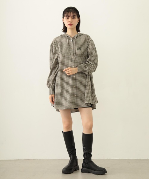 シャツ+ブラウス(長袖+七分) MILKFED VOLUME SLEEVE HOODED BLOUSE MILKFED.（ミルクフェド） ブラウス シャツ VOLUME SLEEVE HOODED