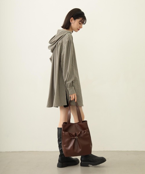 シャツ+ブラウス(長袖+七分) MILKFED VOLUME SLEEVE HOODED BLOUSE MILKFED.（ミルクフェド） ブラウス シャツ VOLUME SLEEVE HOODED
