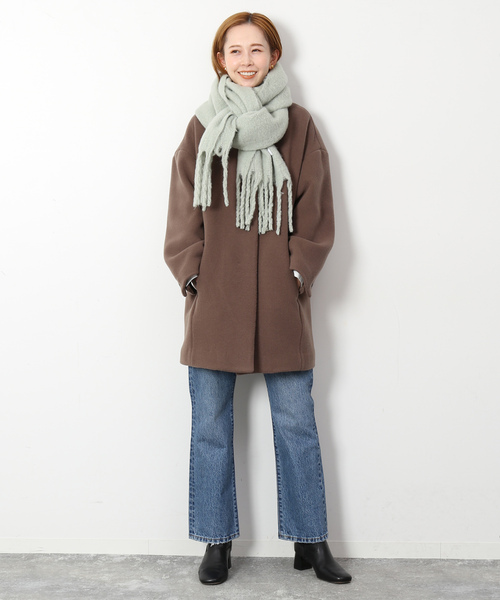 SLOBE IENA（スローブイエナ） ノーカラーコート 38 ブラウン