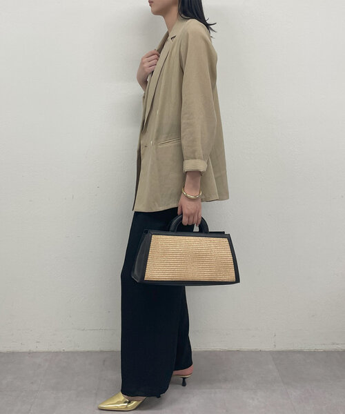 Loungedress パンツ ワイドベルトサテンパンツ レディース