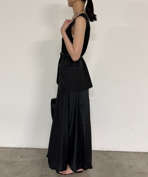 Loungedress ベスト ジレ スクエアネックベスト レディース