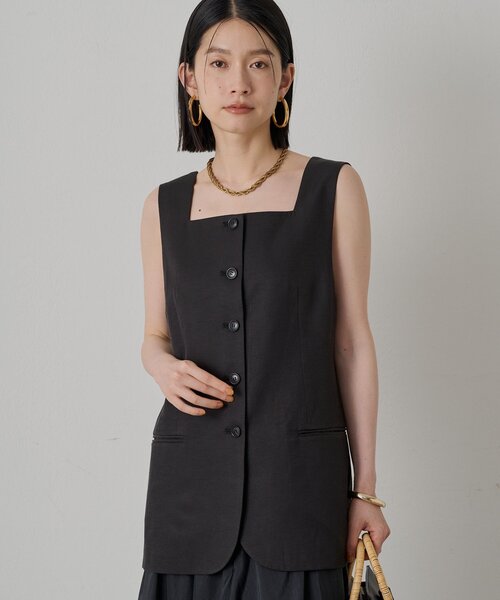 Loungedress ベスト ジレ スクエアネックベスト レディース