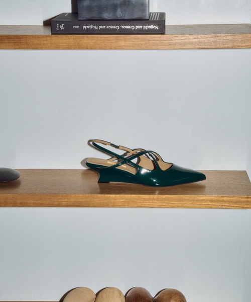 Le Talon GRISE パンプス GRISE4cmポインテッドクロスストラップ