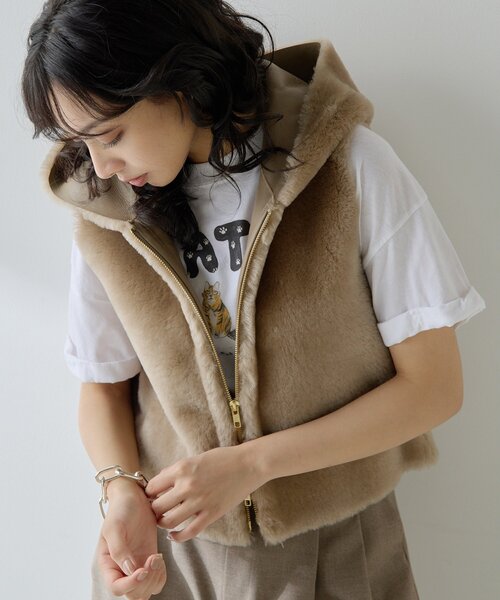 ⭐️candy⭐︎様⭐️リアルムートン カルガンラム　ジレ　ベスト　フランス ⭐️candy⭐︎様⭐️リアルムートン カルガンラム ジレ ベスト