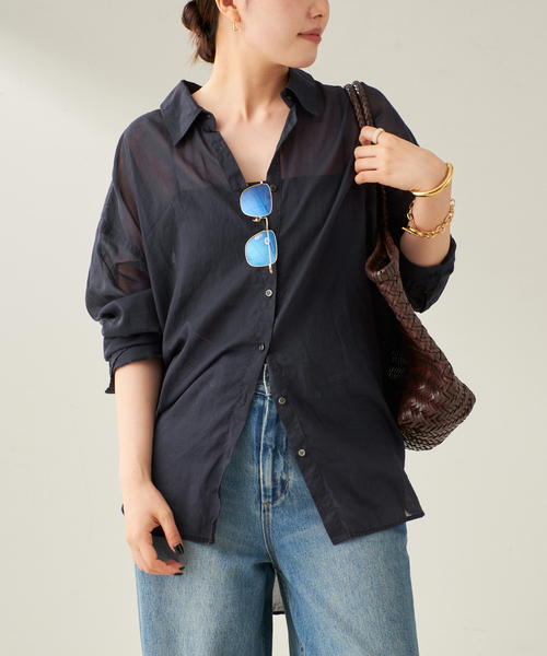 美品❤️完売品❤️plage fluffyシャツ 綿100 ブルー plage｜《追加》fluffy wide シャツ | Rakuten Fashion(楽天