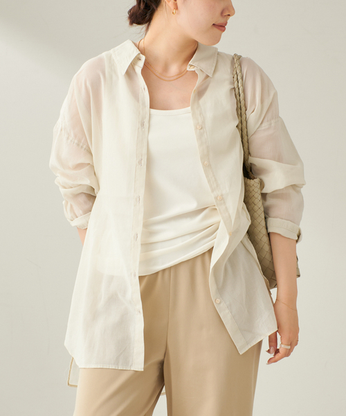 plage ブラウス シャツ fluffy sheer レディース : ZOZOTOWN