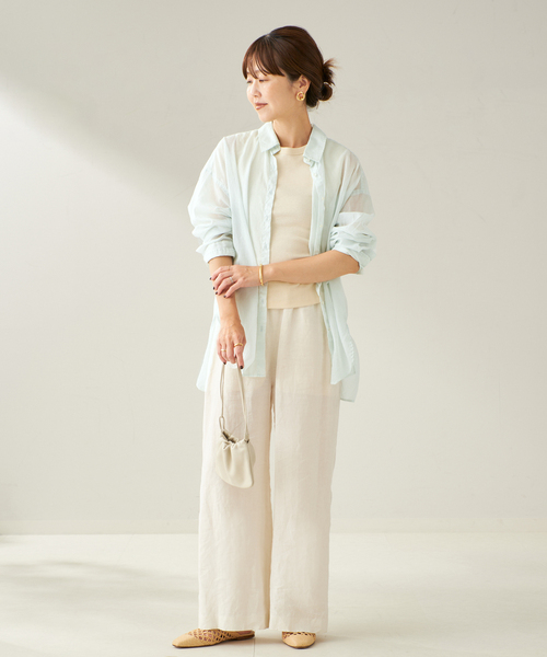 plage ブラウス シャツ fluffy sheer レディース : ZOZOTOWN