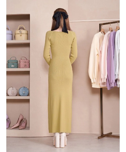 「Darich」 ニットワンピース FREE ライム レディース_画像9