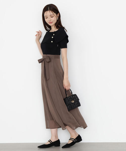 PROPORTION BODY DRESSING ワンピース ケープ風ニットドッキング