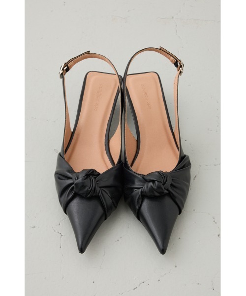 crie conforto パンプス ビックリボンバックストラップパンプス 靴