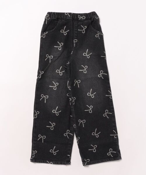 KIDS FOREST パンツ KR リボン柄デニムパンツ キッズ 子供服 女の子