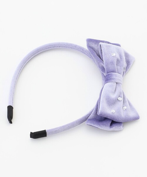 ANY（エニィ） カチューシャ ビジュー付き ベロアリボンカチューシャ