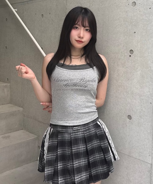Lae スカート チェックレースプリーツミニスカート : ZOZOTOWN Yahoo