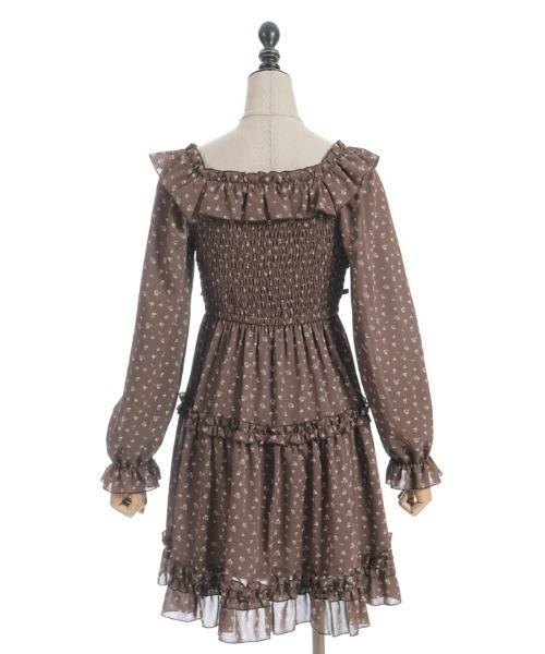 axes femme POETIQUE ワンピース ギャザーフリル長袖ワンピース