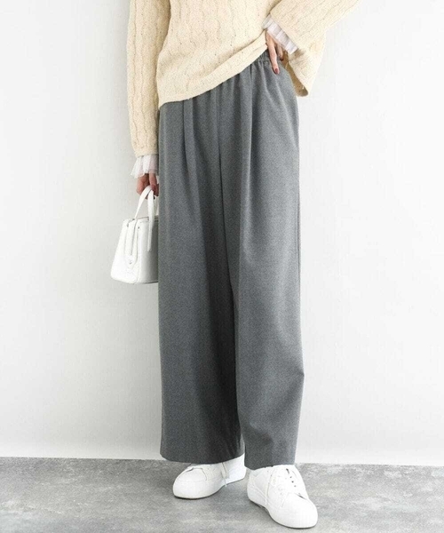 MK ミッシェルクラン（MK MICHEL  ）/【あったかボトム/洗える】裏起毛ワイドストレートプルオンパンツ MK MICHEL KLEIN（エムケー ミッシェルクラン） パンツ 裏起毛ワイド