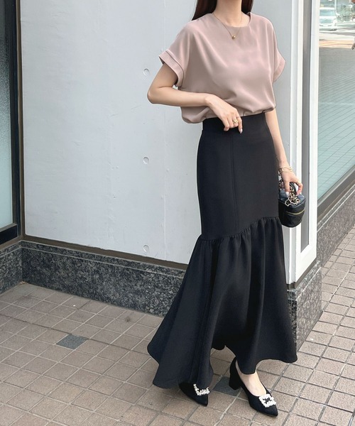 「Futier land」 半袖ブラウス LARGE グレイッシュベージュ レディース_画像9