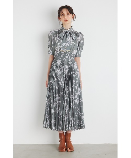 「rienda」 半袖ワンピース MEDIUM グレー系その他 レディース_画像2