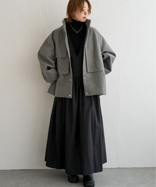 「notch.」 コート M ダークグレー レディース_画像7