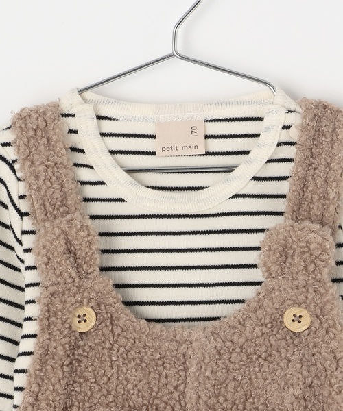 petit main ベビー もこもこクマサロペセット : ZOZOTOWN Yahoo!店