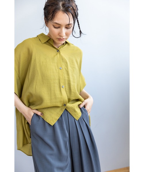 「OSMOSIS」 「loaf」半袖シャツ ONE SIZE ブラック レディース_画像2