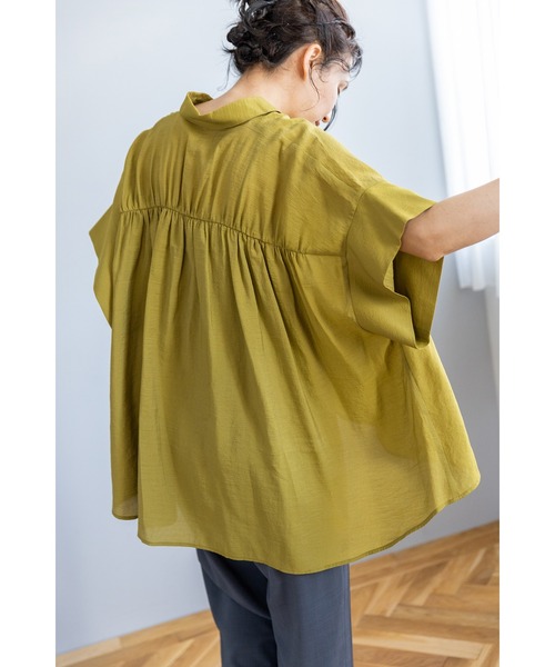 「OSMOSIS」 「loaf」半袖シャツ ONE SIZE ブラック レディース_画像3