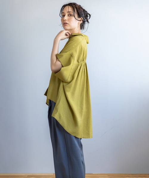 「OSMOSIS」 「loaf」半袖シャツ ONE SIZE ブラック レディース_画像4