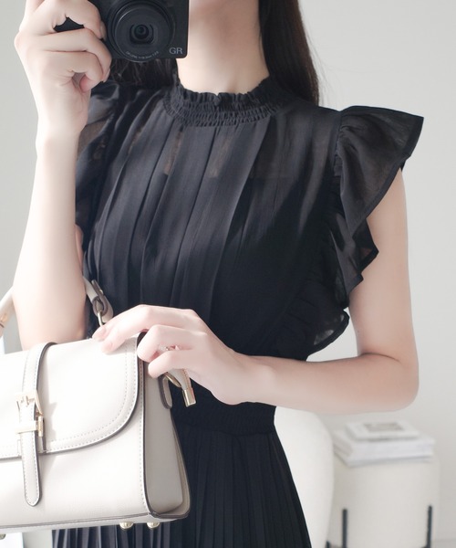 「mily bilet」 ノースリーブワンピース X-LARGE ブラック レディース_画像4