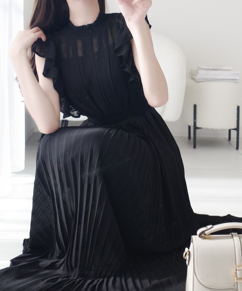 「mily bilet」 ノースリーブワンピース X-LARGE ブラック レディース_画像5