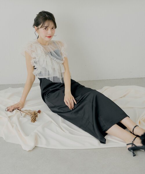 Chico（チコ） ドレス 「SALON by Chico」アシメフリルトップス+キャミ