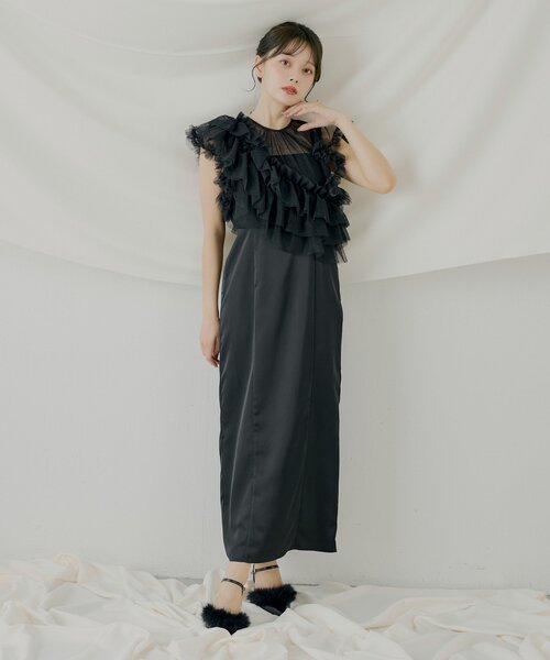 Chico（チコ） ドレス 「SALON by Chico」アシメフリルトップス+キャミ