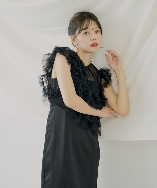 Chico（チコ） ドレス 「SALON by Chico」アシメフリルトップス+キャミ