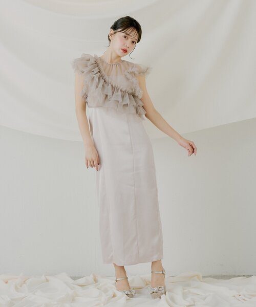 Chico（チコ） ドレス 「SALON by Chico」アシメフリルトップス+キャミ